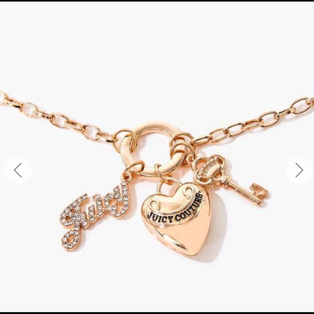 JUICY COUTURE Goldtone 3 Charm Necklace